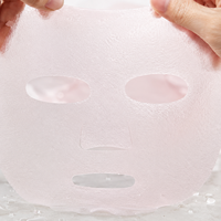 Masque facial en gel de cellulose rose Y533, 40 g/m², texture gelée, substrat de masque sec en fibres végétales pour les marques de soins de la peau virales