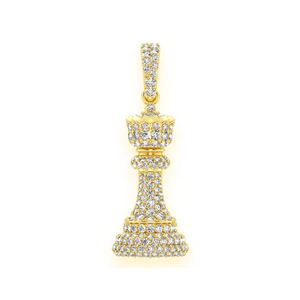 Trendy Design Iced out 10K <b>Solid</b> <b>Gold</b> Custom Medallion King Chess Piece VVS Moissanite Diamond Necklace <b>Pendant</b> Gift for Players - Product Image 1