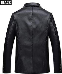 Chaqueta de Cuero Genuino Negra para Hombre, Impermeable, Transpirable, Ecológica, Informal, para Otoño, con Bolsillos con Cremallera, Corte Regular - Product Image 2