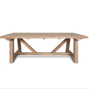 Mesa de Comedor de Madera de Teca Reciclada Sólida Minimalista de Alta Gama para Hogar, Hotel o Villa, Muebles de Comedor para Exteriores, 6 Plazas - Product Image 1