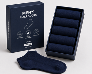 Kvetoo – Demi-chaussettes pour hommes, lot de 5 paires, en coton doux et respirant, décontractées, noires, blanches, grises, marine, taille unique, été - Product Image 6