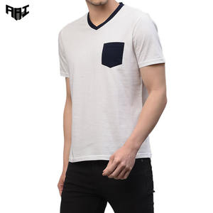 Camiseta de Hombre al por Mayor, Oversize, Holgada, Cuello en V, Manga Corta, Algodón Pesado 250 GSM, Estilo Urbano, Cuello en Contraste, OEM ODM - Product Image 1