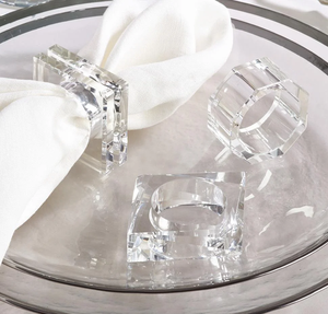 Elegant Acrylic napkin Ring Hexagonal Shape Table Decoration Accessories For <b>Wedding</b> & Parties <b>Tissues</b> Holding Rings - Product Image 2