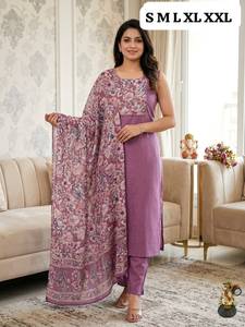 <b>Women</b>’s Premium Vertigan <b>3</b>-<b>Piece</b> <b>Suit</b> Set with Tabla Print Yoke, Hand Embroidery, Beadwork & Floral Border Dupatta - Product Image 2