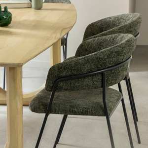 Silla redonda de tela verde Vandana Lyra Ultra (juego de 2) - Product Image 4