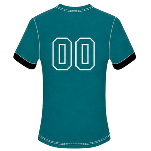 Maillot de football bleu sarcelle à manches courtes, uniforme d'équipe sportive, tenue d'entraînement, vêtements de sport performants - Product Image 2