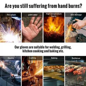 Guantes de soldadura de cuero de manga larga para soldadura industrial de cuero función guantes de cuero de seguridad anticalor de Pakistán - Product Image 3