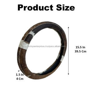 Volant de direction sport personnalisé avec logo, en cuir de vache véritable, accessoires intérieurs pour voiture, vente en gros - Product Image 2
