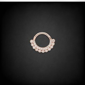 Boucles d'oreilles créoles en argent sterling 925 plaqué or 14 carats avec zircon, bijoux de piercing pour septum, daith et nez - Product Image 4