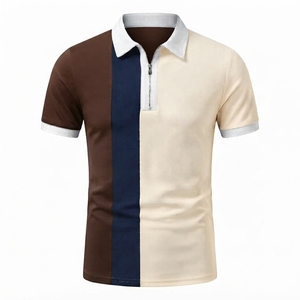 เสื้อเชิ้ตผู้ชายผ้าวาฟเฟิลเนื้อสัมผัสพิเศษ โพลีเอสเตอร์ แห้งเร็ว สวมใส่สบาย แขนสั้น คอปก ติดกระดุม - Product Image 5