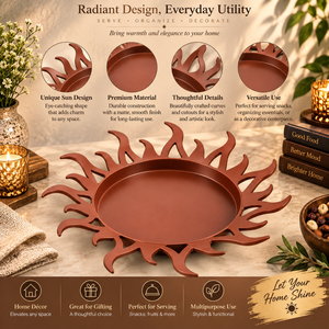 Plateau de service en aluminium en forme de rayon de soleil pour les collations, les fruits et la décoration de table à la maison |   Plateau décoratif pour les fêtes, les dîners et les cadeaux - Product Image 2