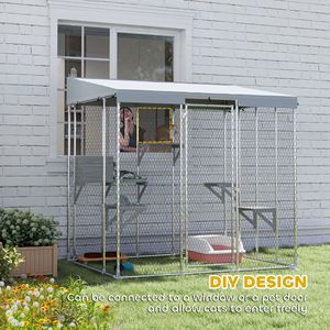 79 "argent galvanisé acier grand extérieur Catio étanche auvent boîte de couchage plates-formes de saut 1-3 meubles de Camping pour animaux de compagnie - Product Image 6