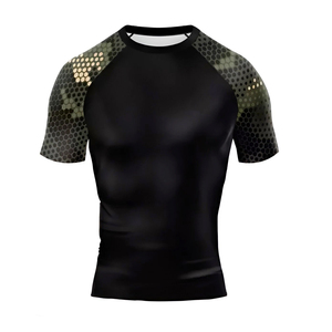 Rashguard MMA à manches courtes personnalisé 2026 en Spandex/Polyester, écologique, respirant, antibactérien, haute qualité, marque privée - Product Image 3