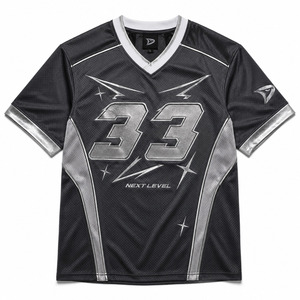 OEM Custom Mesh Athletic Jersey Y2K Retro Sportswear Charcoal Gray Metallic <b>Silver</b> V Neck Performance Shirt - Product Image 3