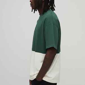 Camiseta de hombre de algodón 100% de 270 GSM, de corte holgado y hombros caídos, estilo streetwear, bicolor, de alta calidad, novedad 2026 - Product Image 5