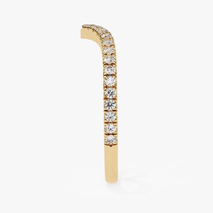 Anillo de boda en forma de V con diamante natural de 0.24 quilates, engaste de puntas, oro amarillo, blanco y rosa de 18 quilates, certificado por IGI, para mujer - Product Image 2