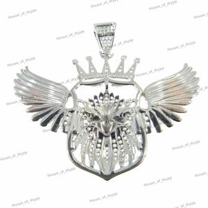 <b>Angel</b> <b>Wings</b> Halo Moissanite Diamond Look Pendant Necklace Sparkling Feather Guardian Charm Luxury Statement <b>Jewelry</b> Gift For Men - Product Image 2