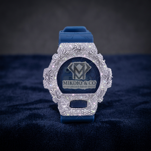 Montre numérique de luxe MIKDIO & CO, sertie de diamants bleus, style hip-hop, avec double affichage, bracelet en caoutchouc, design charmant, boîte incluse, unisexe - Product Image 1