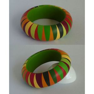 Ensemble de bracelets en bois faits à la main, style bohème artistique, peints à la main - Product Image 4