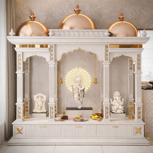 Mandir en bois de teck contemporain, design moderne, amovible et durable, pour la prière hindoue à domicile, personnalisable, prix d'usine, Australie - Product Image 3