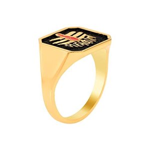 Gold Plated Brass <b>Black</b> Enamel Mahakal Engraved Handcrafted Eco-Friendly -Proof Spiritual Jewelry Unisex Fashion Band <b>Ring</b> - Product Image 4