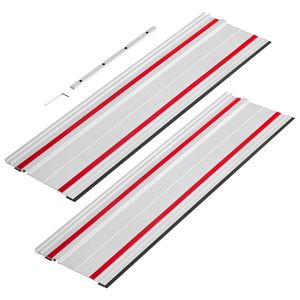 Kit de guidage de 55 pouces avec 2 rails de guidage extrudés en aluminium de 27,5 pouces et connecteur compatible pour scie à rail, accessoires pour outils électriques - Product Image 1