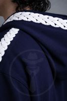 Setelan Training Pria Biru Dongker dengan Hoodie dan Celana Jogger, Pakaian Olahraga Kasual untuk Latihan dan Gym, Streetwear Desain Khusus