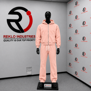 Conjunto Deportivo de Felpa Rosa Melocotón para Hombre, Sudadera con Cremallera Completa y Pantalones Jogger, Ropa Deportiva Casual de Invierno, Venta al Por Mayor, Fabricante OEM, Dos Piezas - Product Image 3