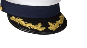 Premium Untrimmed Dress Cap White Crown with hand embroidered Visor, Strap Fittings and High Quality Structured Design - Product Image 4