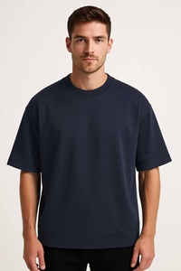 T-shirt décontracté oversize vierge personnalisable 100 % coton pour homme – Vente en gros, T-shirt homme de haute qualité coupe courte et carrée - Product Image 6