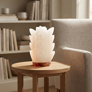 Escultura de Pluma de Sal del Himalaya, Cristal Blanco, Adorno de Sal Natural Hecho a Mano, Decoración para Interiores del Hogar - Product Image 5
