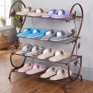 Étagère à chaussures multi-niveaux en fer, organisateur de rangement simple, support à chaussures autoportant en métal, gain de place pour entrée et chambre - Product Image 6