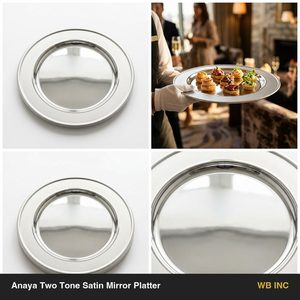 Plateau de service en bois miroir satiné bicolore Anaya fait à la main, 30 cm, SS304, pour la décoration de la maison et l'utilisation hôtelière - Product Image 6