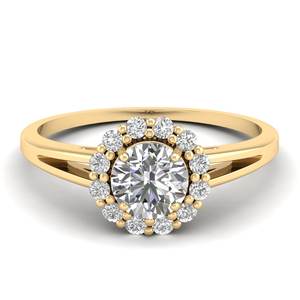 Bague de fiançailles minimaliste REYES en or jaune 14 carats plaqué rhodium, diamant certifié IGI, haute qualité, cadeau pour femme - Product Image 1