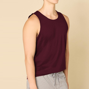 Débardeur de sport pour homme, style musculaire, sans manches, en polyester, col rond, tricoté, style décontracté, avec logo personnalisé, tendance 2026 - Product Image 2