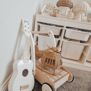 Handmade Natural Wicker Helicopter Rattan Toy Storage Box Skids Rotor Blades Nursery Decor Pretend Play Gift Deluxe Edition - Product Image 5