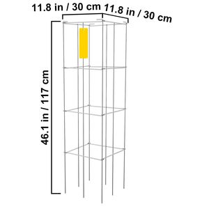 Soportes para Tomates de 30 cm x 30 cm x 117 cm, Paquete de 5, Torres Cuadradas de Acero Recubiertas de PVC Plateado para Plantas Trepadoras y Redes de Jardín - Product Image 5