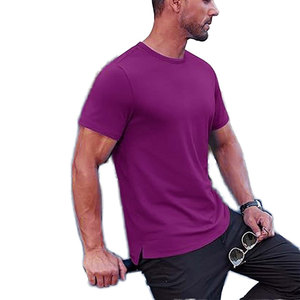 T-shirt décontracté pour homme, blanc, à manches courtes, col rond, coupe classique, 100 % coton tricoté, couleur unie, logo frontal, respirant - Product Image 3