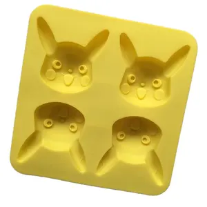 New Arrival Cute 4 Holes Pikachu Home Diy Making Cheese Cake Mold Silicone Cookie Mold