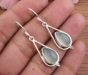 Pendientes de Piedra Lunar Blanca Natural al por Mayor, Joyería de Plata de Ley 925 Hecha a Mano, Regalo de Fiesta para Mujer, Piedra de Nacimiento de Junio - Product Image 5