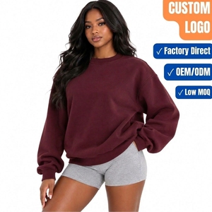 Sweat-shirt à col rond en molleton épais pour femme, mélange de coton, personnalisable - Product Image 1