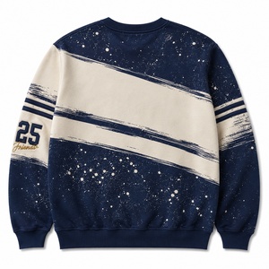 เสื้อสเวตเชิ้ตคอกลมผู้ชายทรงปกติสำหรับฤดูใบไม้ร่วง ลำลอง ใส่สบาย สีกรมท่า ลายตัวอักษรสีขาว ถักจากผ้าฝ้าย 100% - Product Image 6