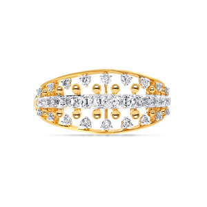 <b>Two</b> Tone Diamond Heart Halo <b>Ring</b> featuring Round Cut <b>Stones</b> Set in a Luxurious Gold and White Gold Ensemble - Product Image 3