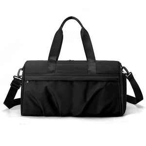 Unisex Brown Nylon Gym Duffel <b>Bag</b> 20-<b>30L</b> Zipper Closure Casual Durable with Soft Handle and Adjustable Strap - Product Image 4