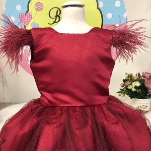 Robes de soirée pour enfants, tenue de luxe, en dentelle, couleur bordeaux, pour fête d'anniversaire, nouveau-né de 0 à 12 mois, nouvelle collection, - Product Image 6