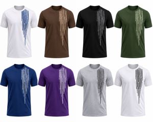 T-shirt en jersey à manches courtes pour homme, bleu uni, col rond, coupe classique, respirant, séchage rapide, style décontracté - Product Image 6