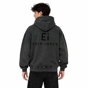 เสื้อฮู้ดดี้โอเวอร์ไซส์สไตล์วินเทจแบบยูนิเซ็กส์ลำลอง ล้างสีแบบแอซิดวอช สตรีทแวร์ - Product Image 4
