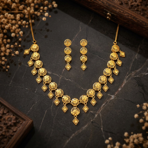 Colliers courts en laiton plaqué or 14K, 18K, 24K, style Dubaï, design turc traditionnel, ensemble de bijoux de mariage, vente en gros - Product Image 4