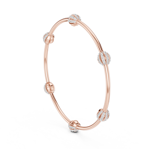 Rose Gold Lab Grown Diamond Open Cuff <b>Bangle</b> <b>Bracelet</b> for Women Elegant Luxury Fine Jewelry Gift - Product Image 3