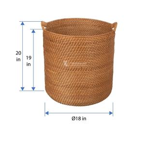 Panier à linge en rotin tressé diagonal, finition multicolore, panier à linge en rotin tressé fait main au Vietnam, vente en gros - Product Image 2